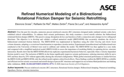 Nuova pubblicazione scientifica sul Journal of Engineering Mechanics (ASCE)